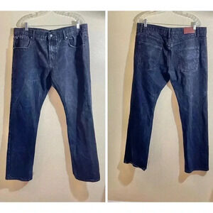 Paulo Solari Men's Size 40x34 Black Modern Fit Straight Dark Stretch Denim Jeans